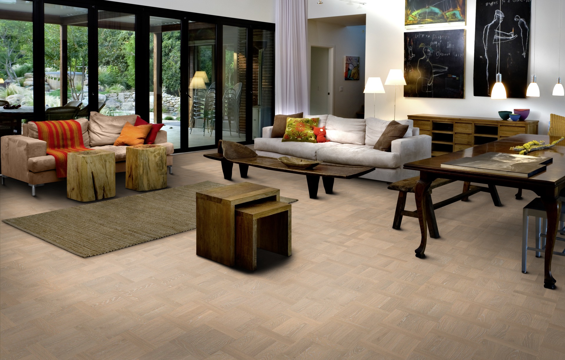 Паркетная доска Kahrs Европейский Ренессанс Дуб Палаццо Бьянко Palazzo Bianco 15313BEKVVKW240 Variation 2426×198,5×15 фото в интерьере